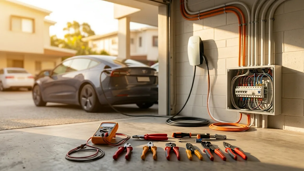 Brisbane ev charger installation context shot for "Can You Install an EV Charger Yourself in Queensland?"
