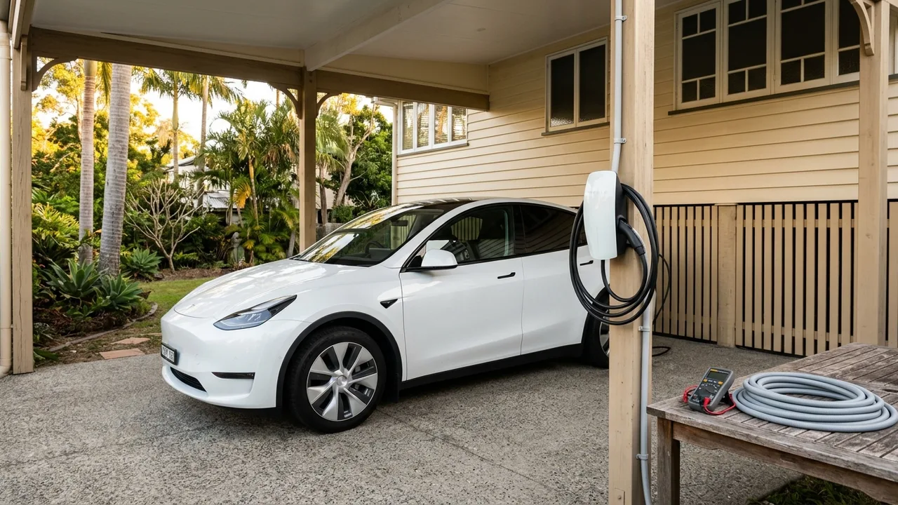 Brisbane ev charger installation context shot for "How Long Does an EV Charger Installation Actually Take?"