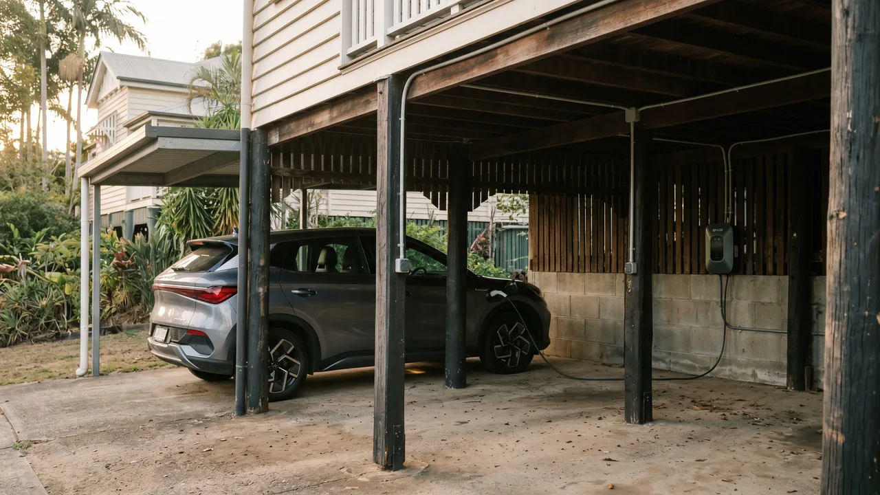 Installing an EV Charger in a Queenslander Home Is Not Always Straightforward in Newstead