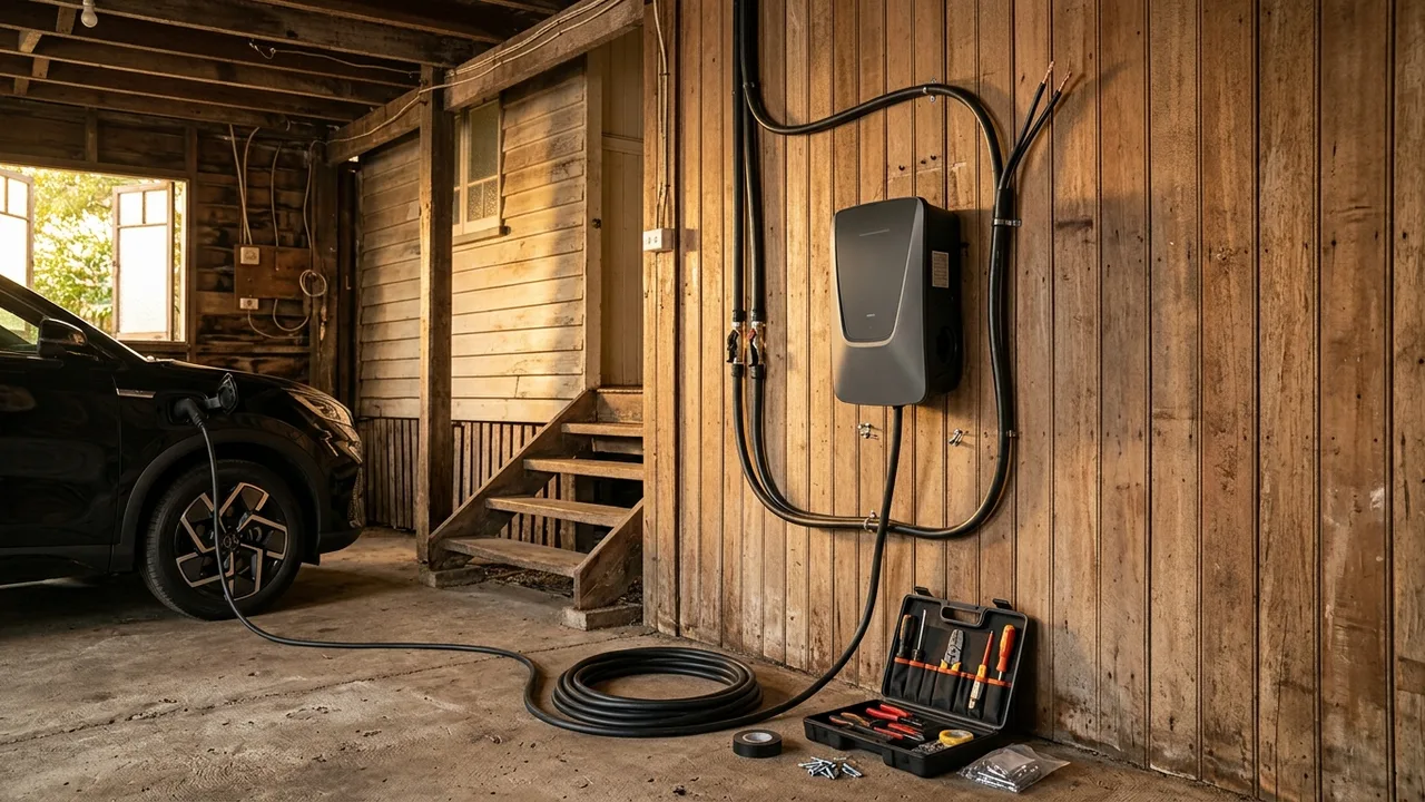 Brisbane ev charger installation detail relevant to "Installing an EV Charger in a Queenslander Home Is Not Always Straightforward"