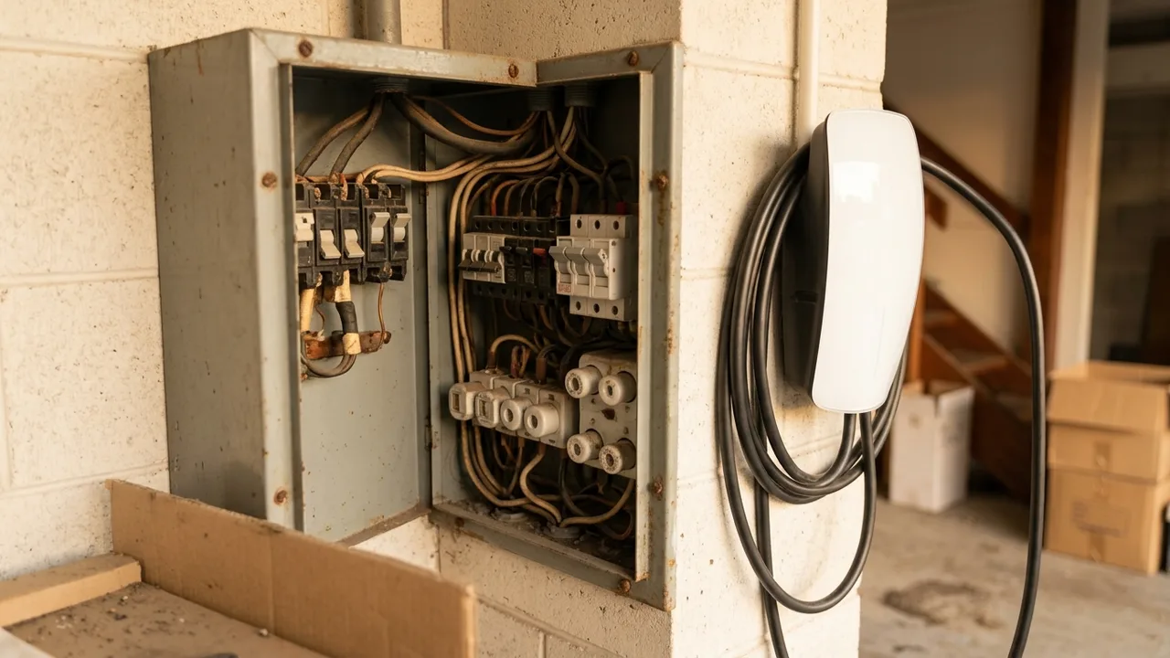 Brisbane ev charger installation detail relevant to "Is Your Switchboard Too Old to Handle an EV Charger?"