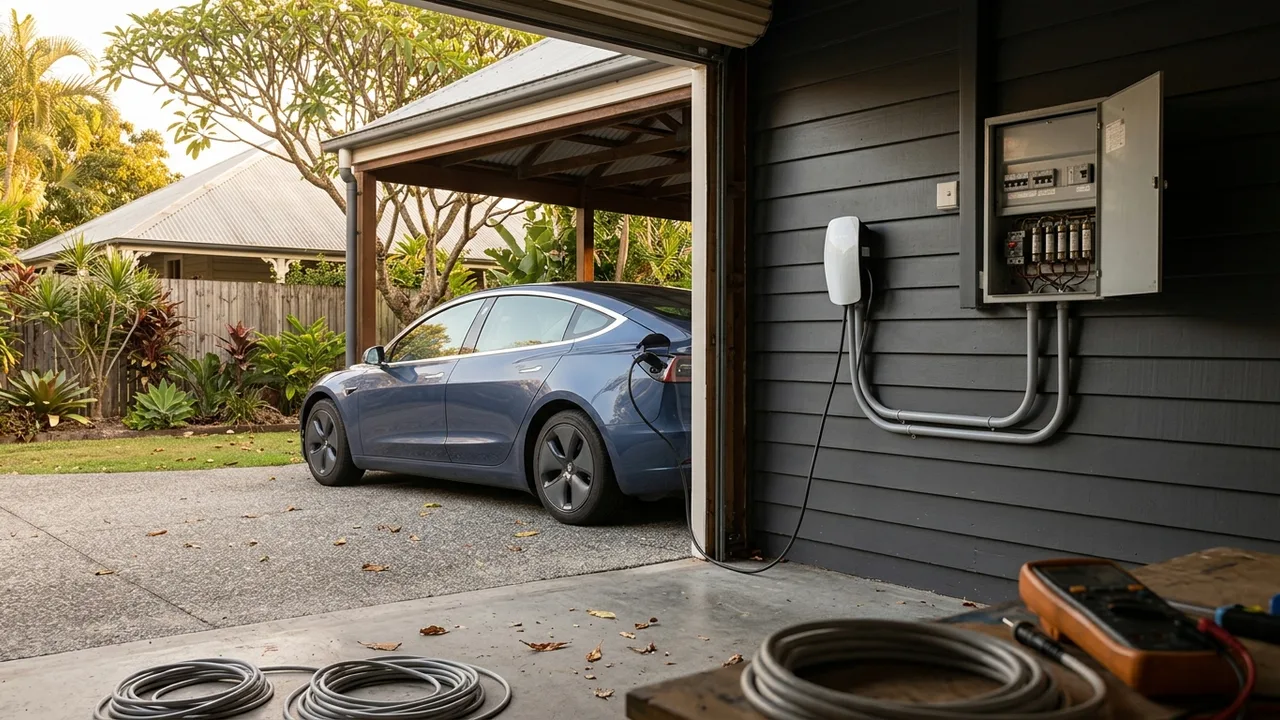 Brisbane ev charger installation context shot for "Is Your Switchboard Too Old to Handle an EV Charger?"